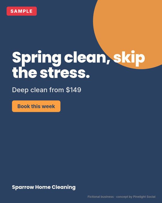 SAMPLE cleaning service post